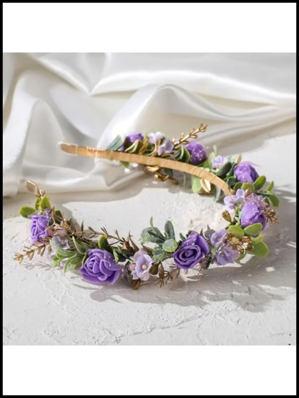 Fairy Floral Crown Headband, Handmade Metal Clip